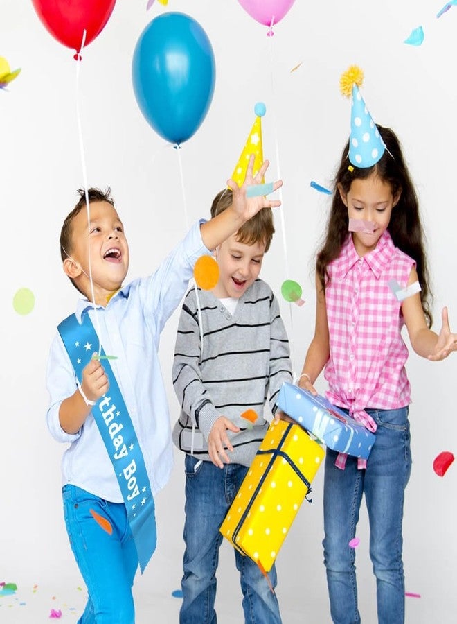 بروبسيكل وشاح عيد ميلاد للأطفال من الساتان الأزرق بتصميم تاج، إكسسوار مثالي لجلسات التصوير والاحتفالات - Image 5